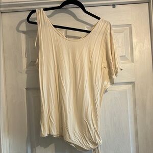 Asymmetric Off-Shoulder Cream Blouse